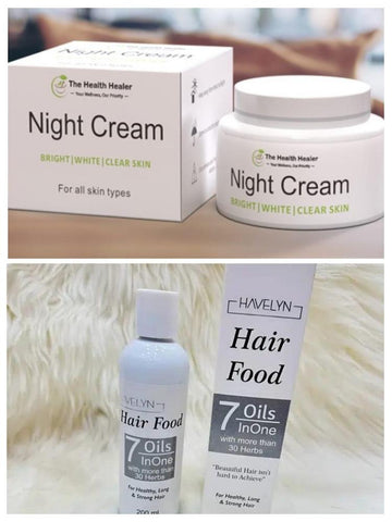 Night Cream & Hair Oil Set for All Skin Types