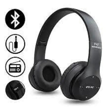 New P47 Wireless Headphones Black Fast Charge Battery
