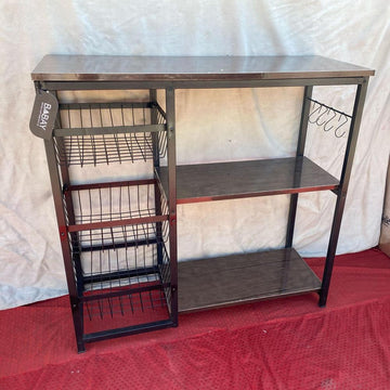 Iron Oven Rack 80x80cm with Baskets & Hooks