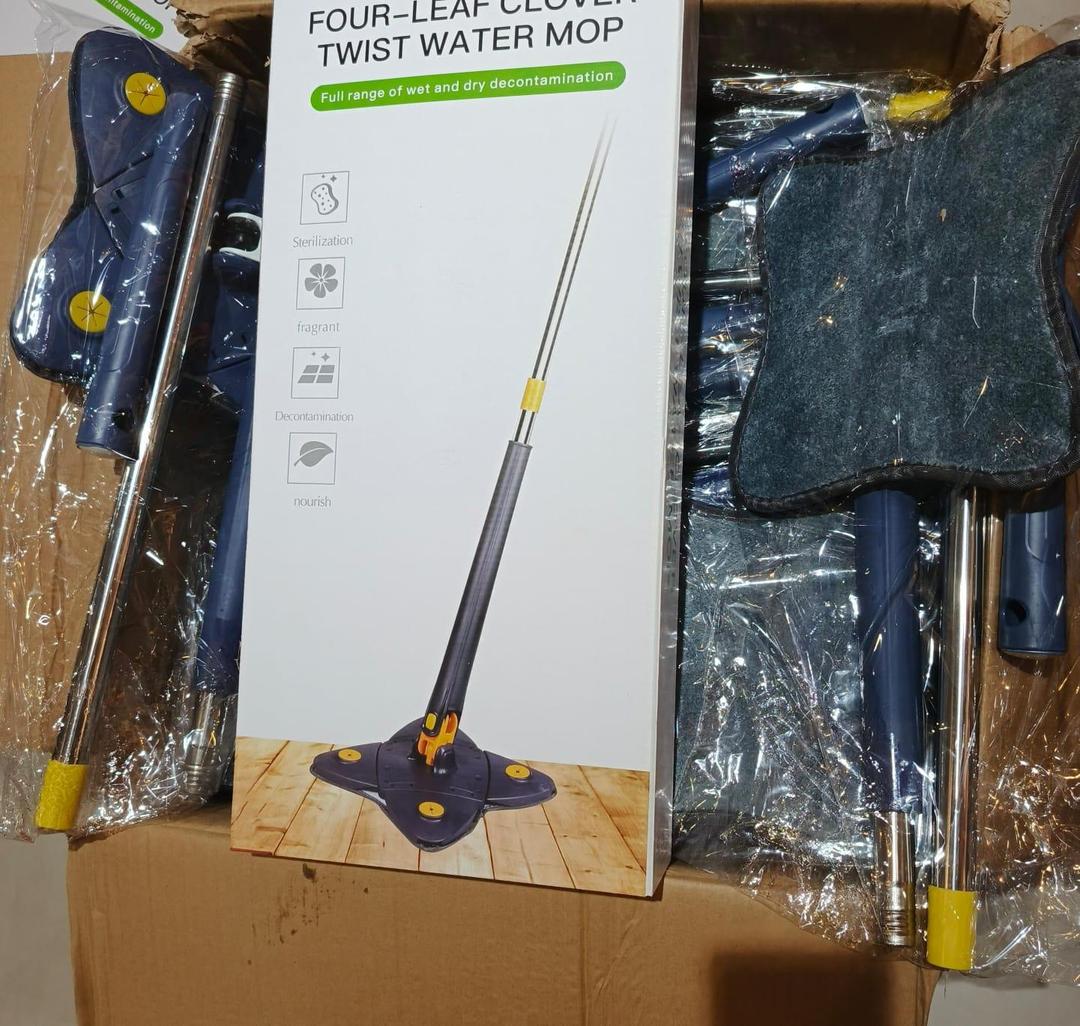 Rotatable Blue Microfiber Mop for Home Cleaning